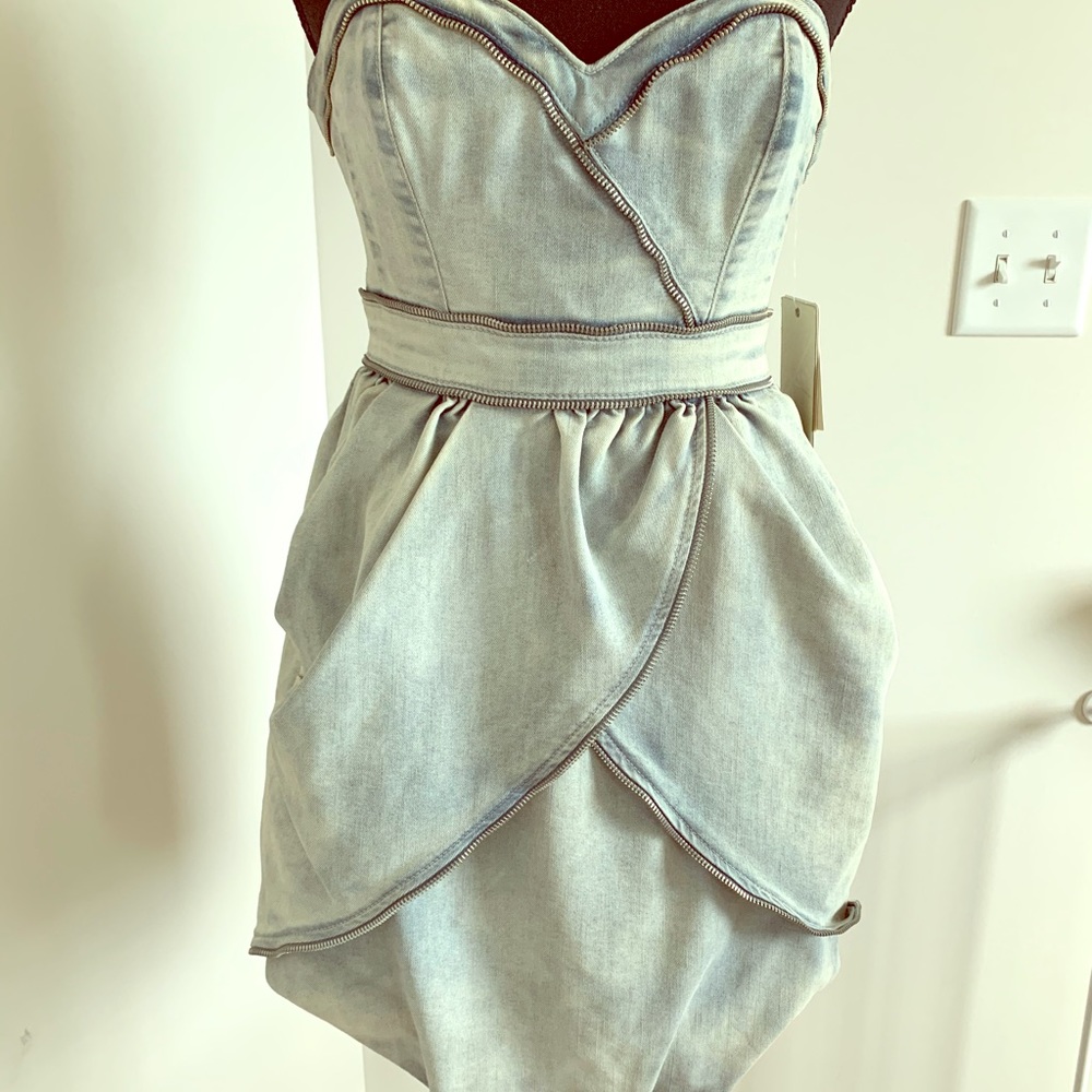 Guess Light Blue Denim Mini Dress XS
